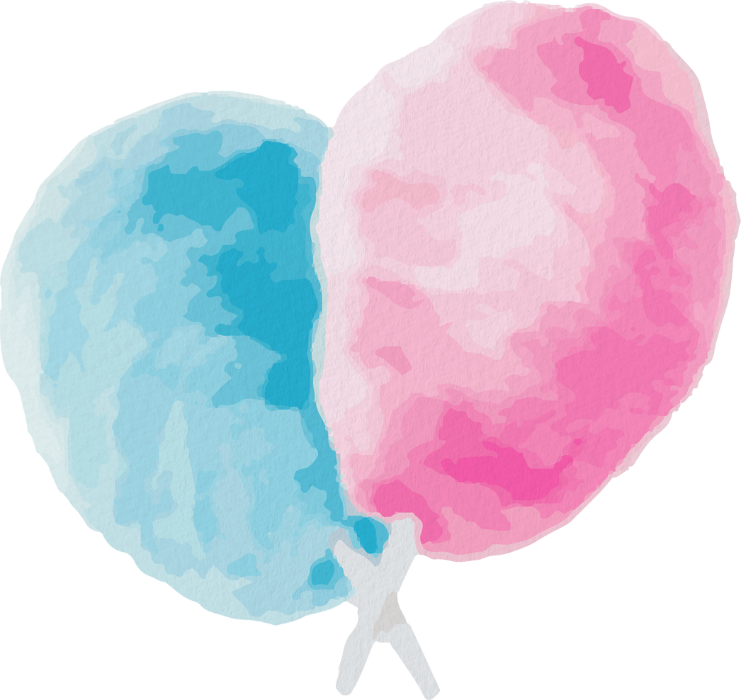 Cotton Candy Watercolor Illustration