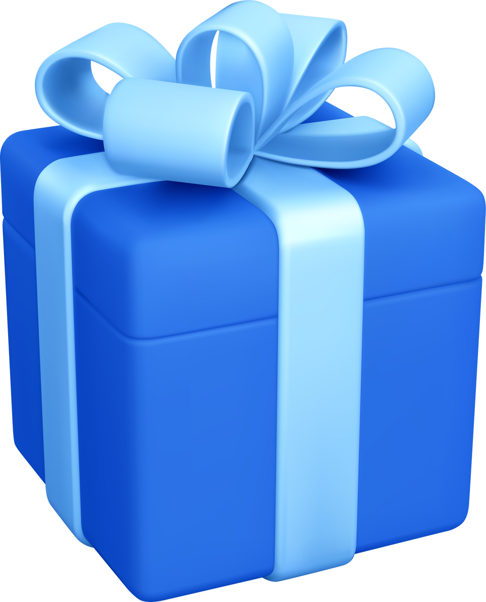 3d Gift Box Blue