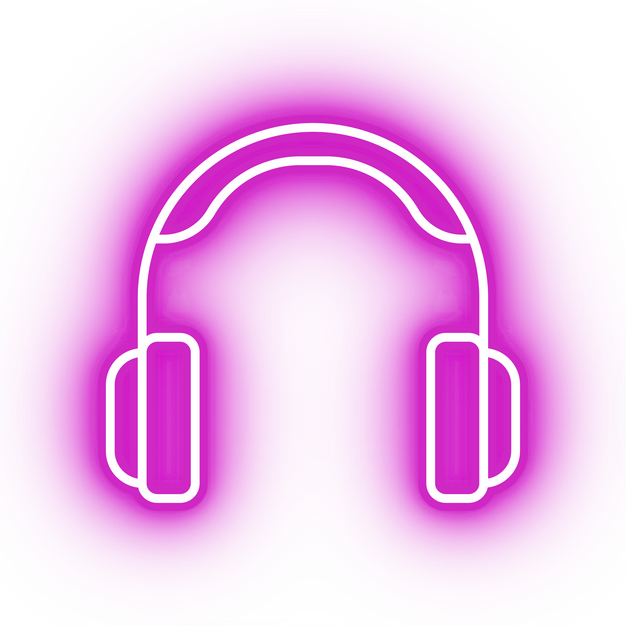 Neon pink headphones icon
